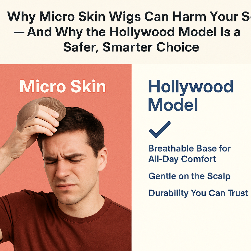 Why Micro Skin Wigs Can Harm Your Scalp — And Why the Hollywood Model Is a Safer, Smarter Choice