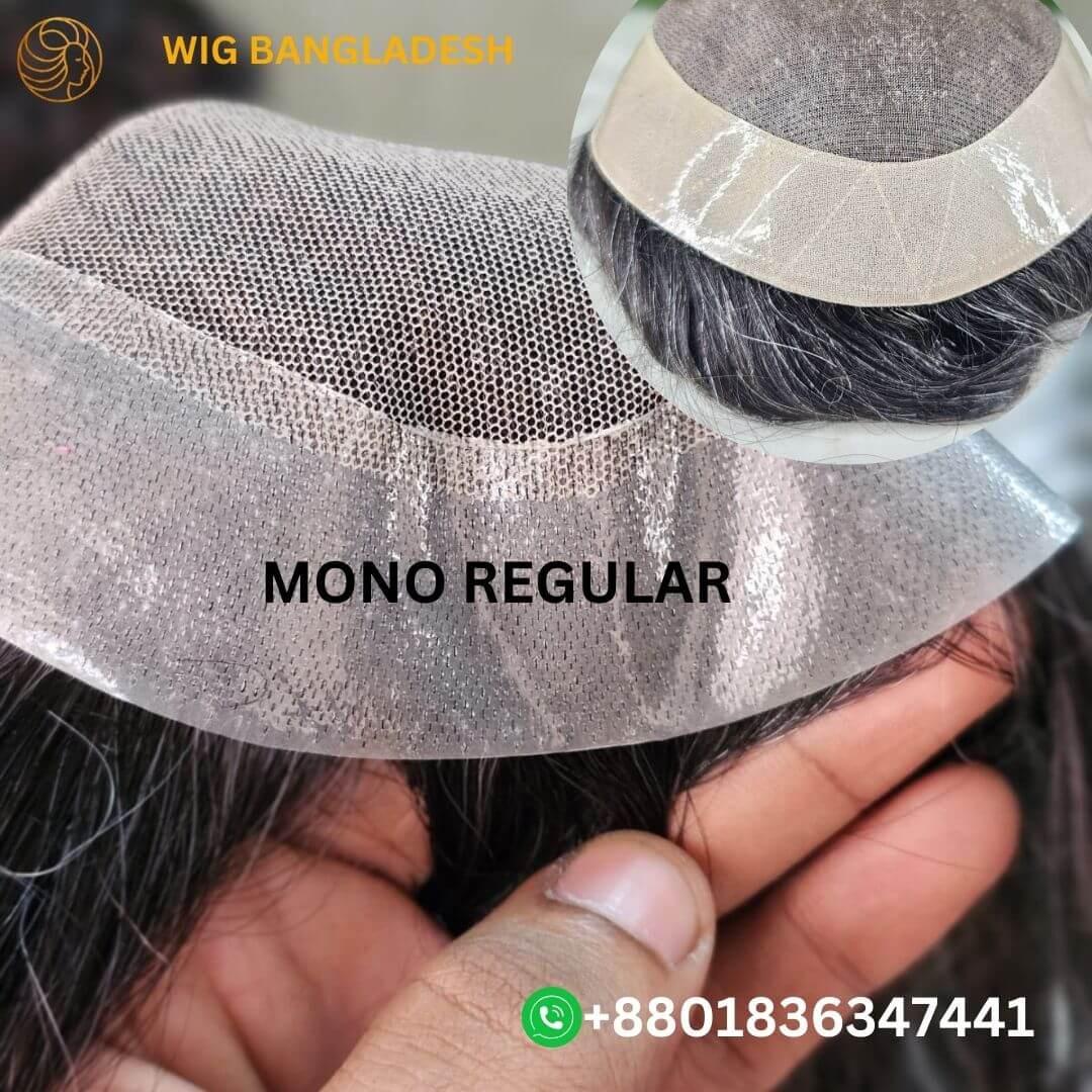 Mono net men’s wig with realistic scalp appearance and breathable construction