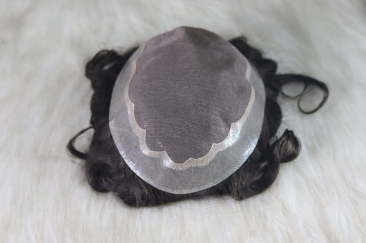 BMW Male Hair Prosthesis Toupee Men Mono& Soft PU Breathable Men Wigs