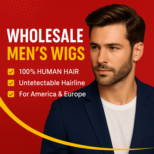 Non-surgical prosthetic hair replacement for men — breathable PU base toupee for hair loss solution