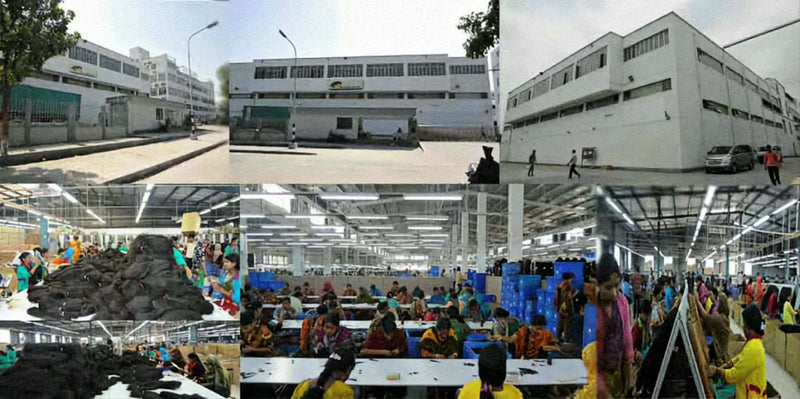 Exterior view of a factory in UAE with workers inside, showcasing the natural hair replacement system UAE.