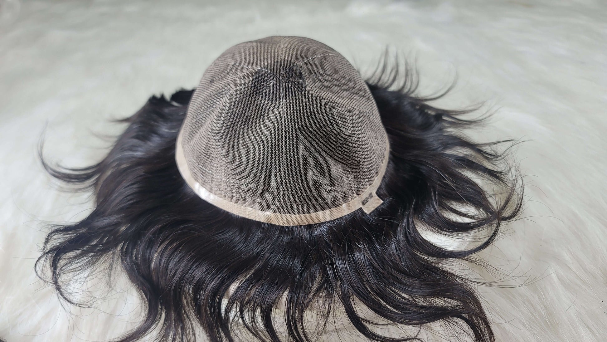 Men’s full lace wig offering full-head coverage and breathable design for daily wear