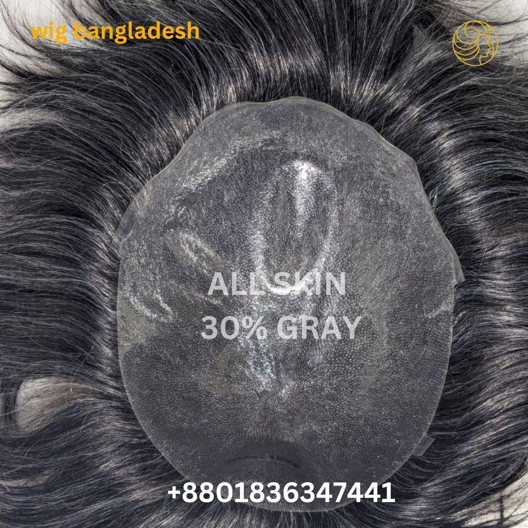 Micro skin base men's hair wig with realistic scalp look and natural hairline