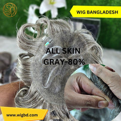 Micro skin base men's hair wig with realistic scalp look and natural hairline