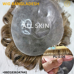 Micro skin base men's hair wig with realistic scalp look and natural hairline