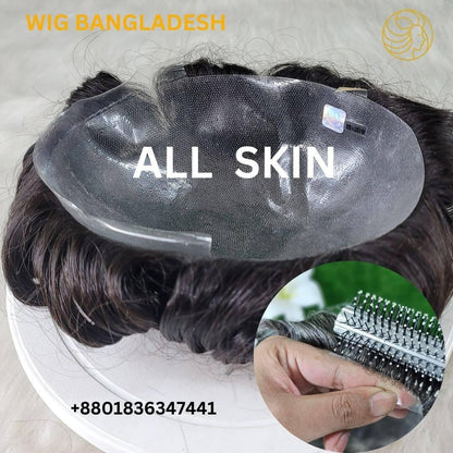 Men’s frontal lace wig with realistic scalp look