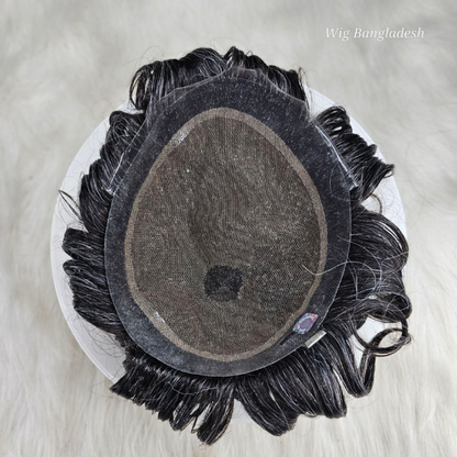 Men’s hair replacement system before and after using Australia Model wig for natural, undetectable results