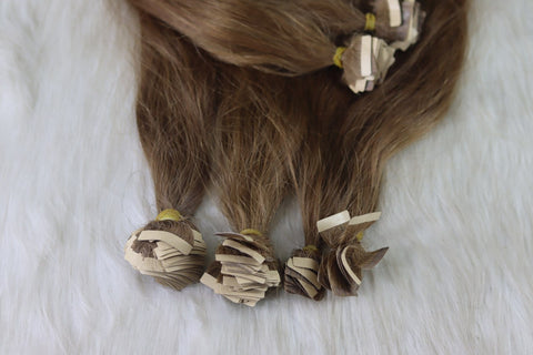 Before and after hair extension transformation image