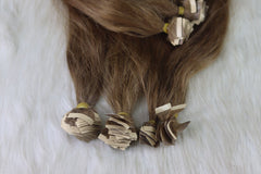 Before and after hair extension transformation image