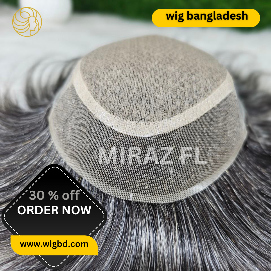 Men’s frontal lace wig with realistic scalp look