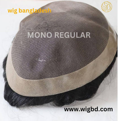 Mono net men’s wig with realistic scalp appearance and breathable construction