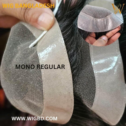 Mono net men’s wig with realistic scalp appearance and breathable construction