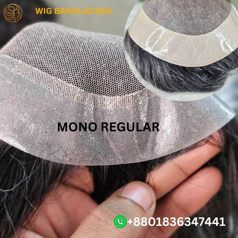 Mono net men’s wig with realistic scalp appearance and breathable construction