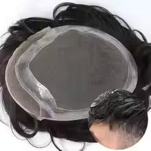 Hollywood model men’s hair wig with natural human hair and stylish modern cut