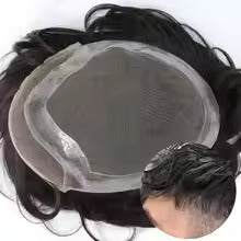 Hollywood model men’s hair wig with natural human hair and stylish modern cut