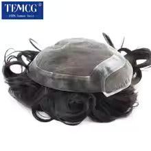 Hollywood model men’s hair wig with natural human hair and stylish modern cut