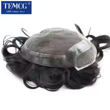 Hollywood model men’s hair wig with natural human hair and stylish modern cut