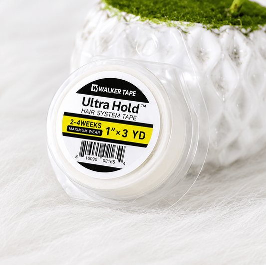 Ultra Hold Adhesive Tape 1" x 3 yards in packaging for secure hair system application, double sided ultra hold adhesive tape.