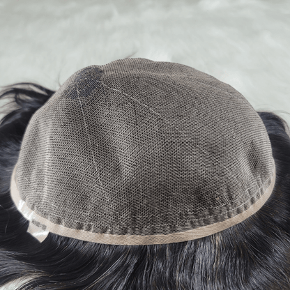 Lightweight and durable full lace men’s wig with natural density and styling flexibility