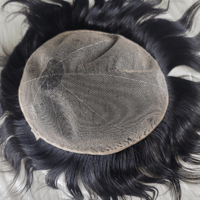 Full lace men's wig with 100% natural human hair for a complete realistic look