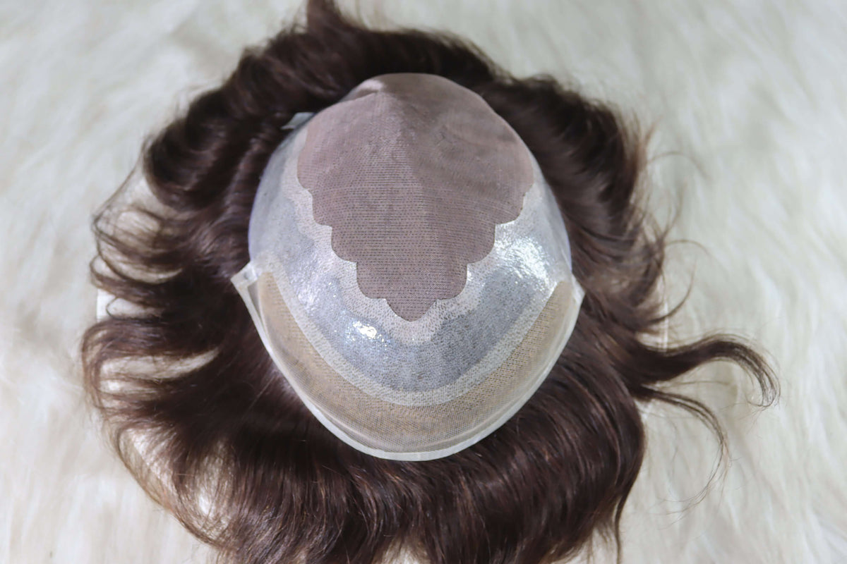 BMW Front Lace hybrid lace front hair system showing natural-looking hairline and quality construction.