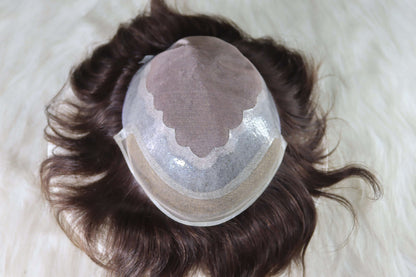 BMW Front Lace hybrid lace front hair system showing natural-looking hairline and quality construction.