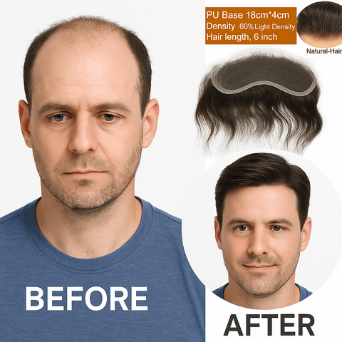 Men’s frontal lace wig with realistic scalp look