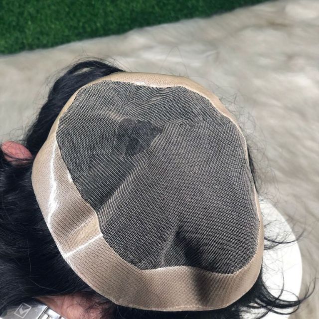Natural hairline of Los Angeles men’s hair unit with lace front