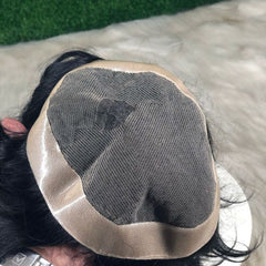 Natural hairline of Los Angeles men’s hair unit with lace front