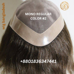Mono Regular Men's Wig front view showing natural hairline and realistic scalp look