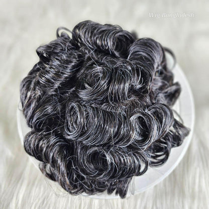 Men’s frontal lace wig with realistic scalp look