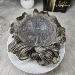 Micro skin base men's hair wig with realistic scalp look and natural hairline