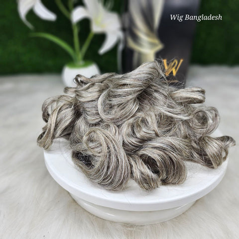 Micro skin base men's hair wig with realistic scalp look and natural hairline