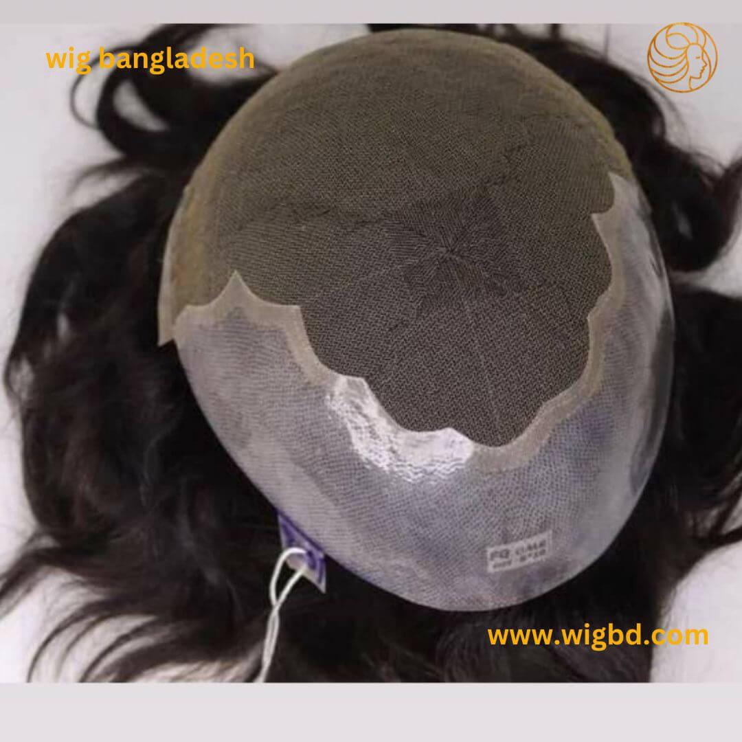 lace front wigs for men - Q6 toupee lace front wig with PU base for natural look.