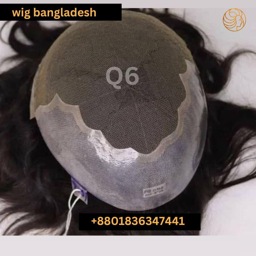 lace front wigs for men, Q6 Toupee with PU base for natural-looking hair replacement.