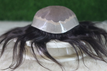 BMW Male Hair Prosthesis Toupee Men Mono& Soft PU Breathable Men Wigs