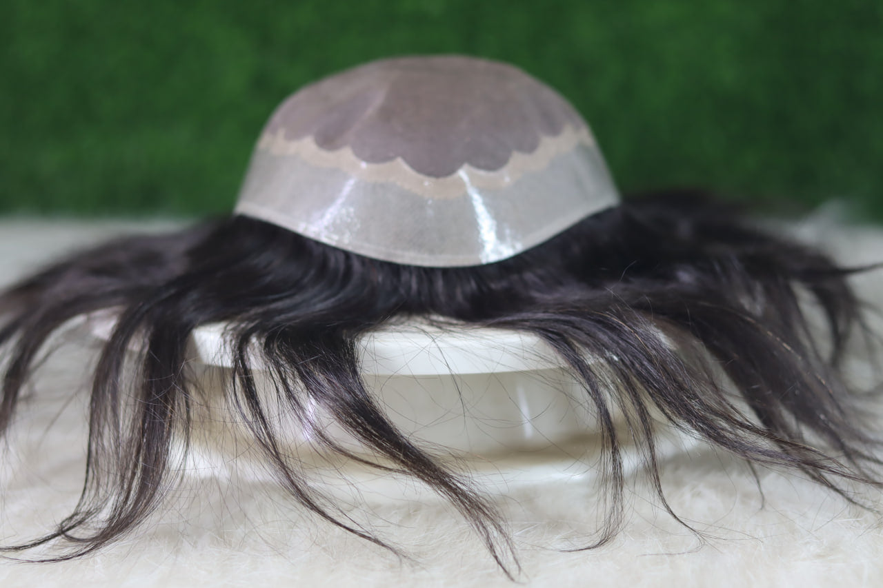 BMW Male Hair Prosthesis Toupee Men Mono& Soft PU Breathable Men Wigs