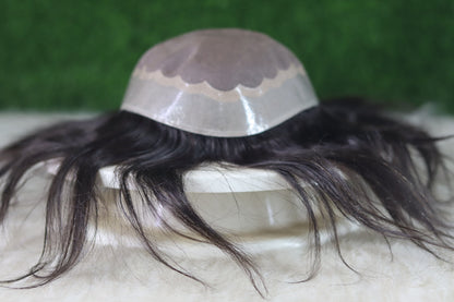 BMW Male Hair Prosthesis Toupee Men Mono& Soft PU Breathable Men Wigs