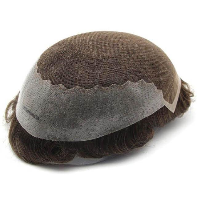 lace front wigs for men, Q6 Toupee Swiss Lace Front Wig with PU base, realistic men's hair system.