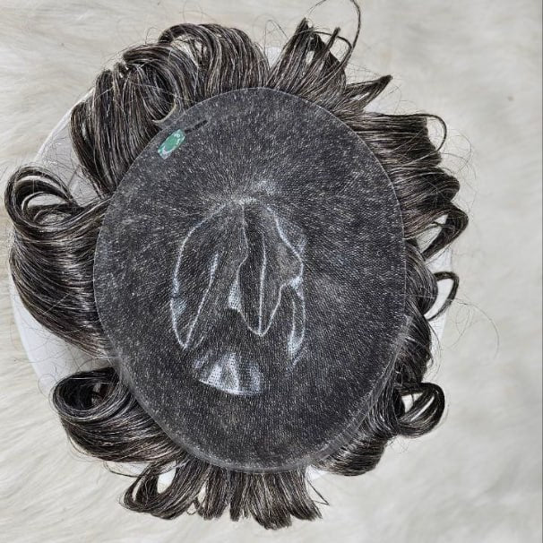 Virgin Human Hair Wig for Men, Replacement Hairpiece, Ultra Thin Skin, Natural Hairline, Undetectable Microskin Base, 100%