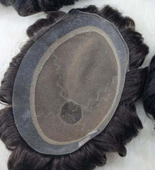 wig hair system with a Swiss lace center and durable breathable PU perimeter for men's hair replacement.