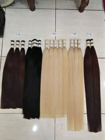 Natural Color Raw Remy Human Hair Bulk from Bangladesh | Double Drawn Unwefted Hair for Braiding, Weft, Bundles & Extensions