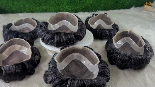 Toupee for Men men hair pieces Mono Toupee Human Hair Replacement System 100% European Real Human Hair Men Lace Hair System Fine Mono Front Lace with PU Around