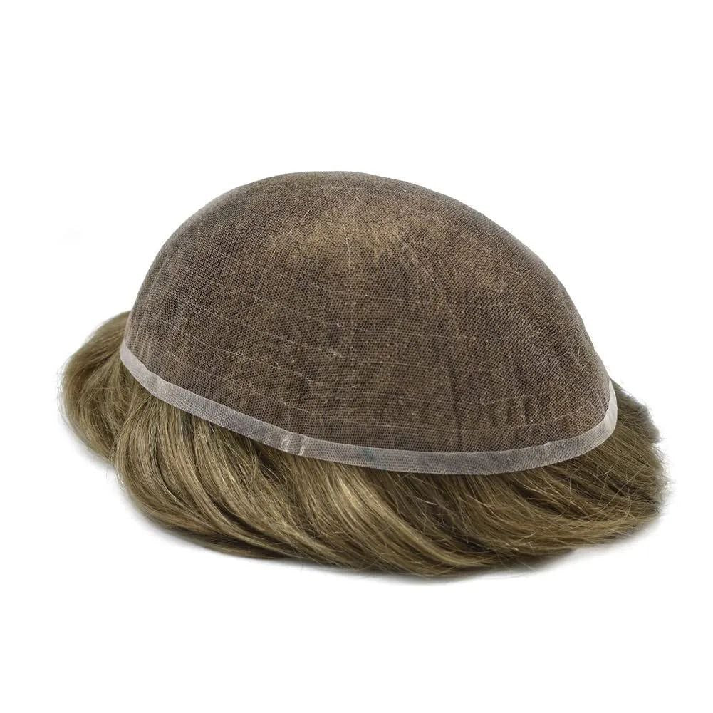 Full lace Toupee For Men 100% European Real Human hair wigs for Men Hair relacement system Men Hairpieces Breathable Swiss lace Men's toupee Natural Hairline Men Hair Units