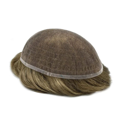Full lace Toupee For Men 100% European Real Human hair wigs for Men Hair relacement system Men Hairpieces Breathable Swiss lace Men's toupee Natural Hairline Men Hair Units
