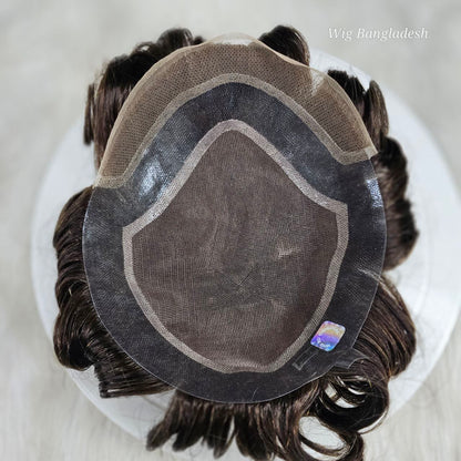 Hollywood Toupee Men Wig Breathable Wigs For Men 100% Natural Human Hair Male Hair Prosthesis Exhaust Systems