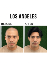 Front view of the Los Angeles men’s lace hair system with natural waves