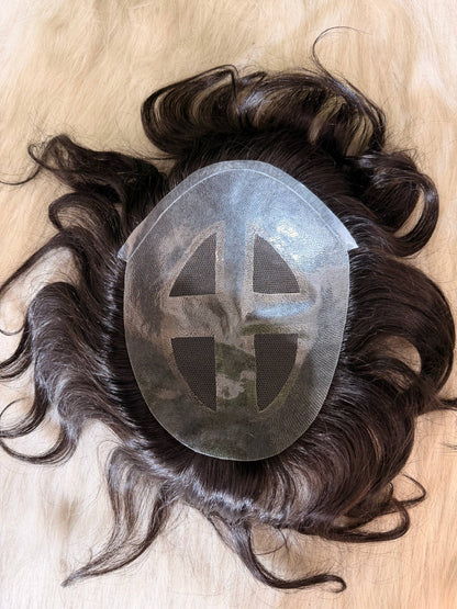 X-Top Hair System for Men by Wig Bangladesh featuring a breathable mono top and durable PU perimeter.