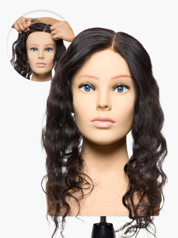 Natural black silk base women’s hair topper for thinning crown coverage