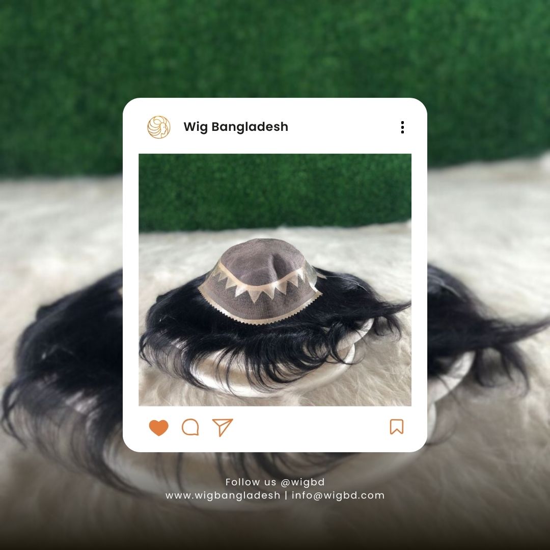 Top view of Zigzag Mono Hair System featuring a breathable monofilament base